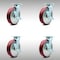 Service Caster 8 Inch SS Poly on Aluminum Swivel Caster Set with Roller Bearings and Brakes SCC SCC-SS30S820-PAR-TLB-4 - alternate 1